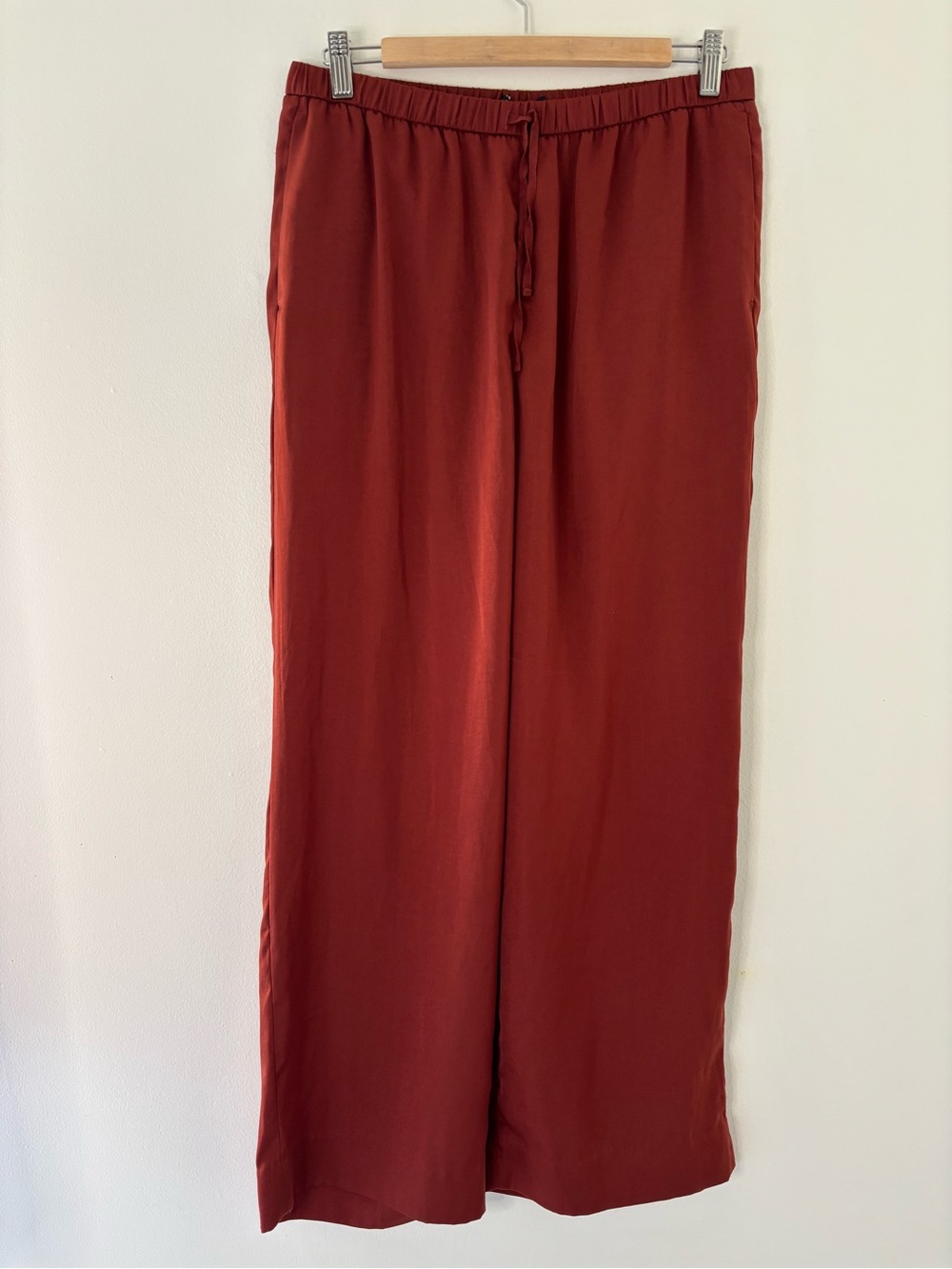 Banana Republic Wide-Leg Drawstring Pants in Rust Red